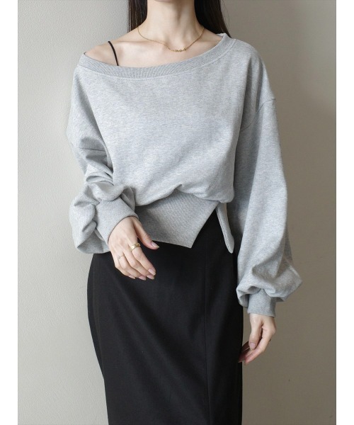 オフショルダー スウェット amel（エイメル） トレーナー スウェット オフショルダースエット