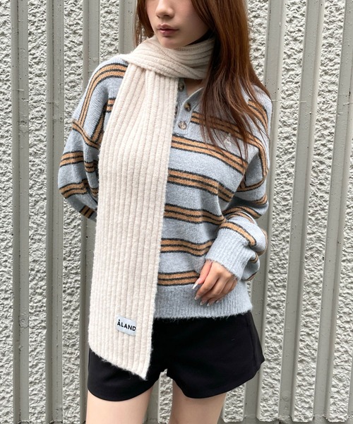 ALAND マフラー ストール 「UNISEX」ALAND／メランジニットマフラー