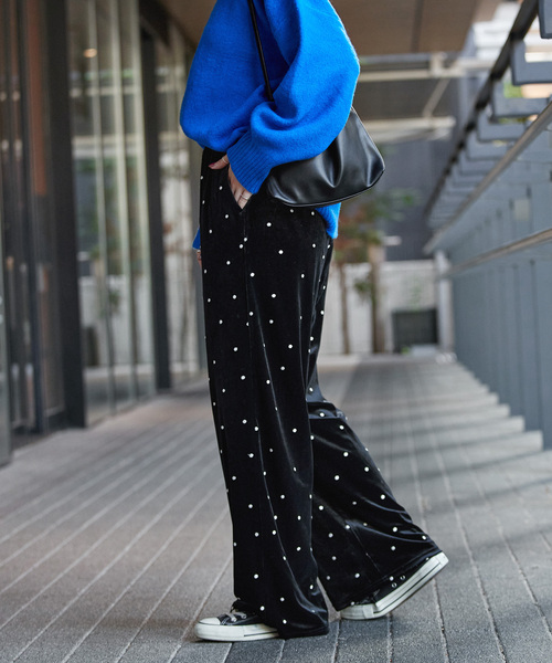 B.C STOCK（ベーセーストック） パンツ 「WEB限定」手洗い可 / ベロア