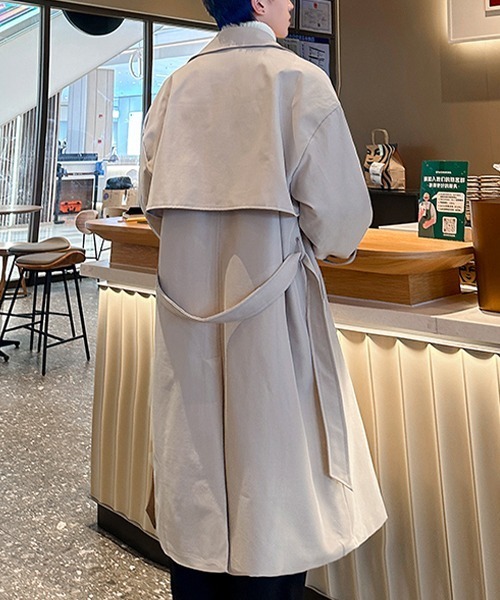 「CELENA BEATS」 トレンチコート L ベージュ メンズ_画像5