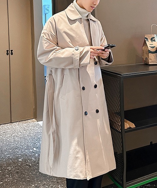 「CELENA BEATS」 トレンチコート L ベージュ メンズ_画像6