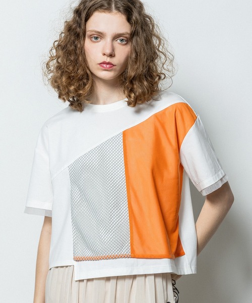 AULA AILA（アウラ アイラ） tシャツ メッシュコンビネーションTシャツ