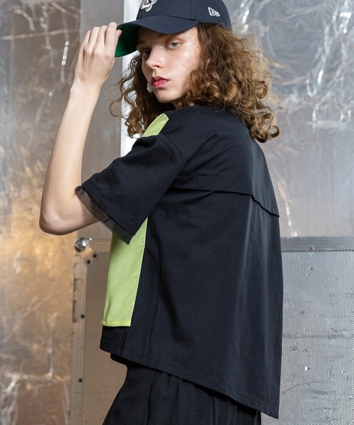 AULA AILA（アウラ アイラ） tシャツ メッシュコンビネーションTシャツ