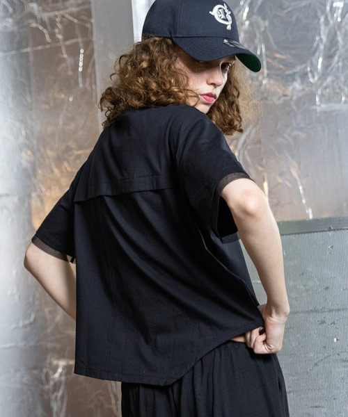 tシャツ メッシュコンビネーションTシャツ レディースの画像