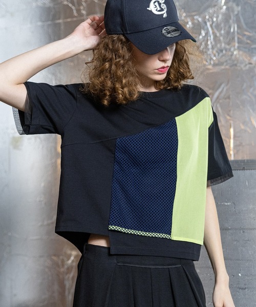 AULA AILA（アウラ アイラ） tシャツ メッシュコンビネーションTシャツ