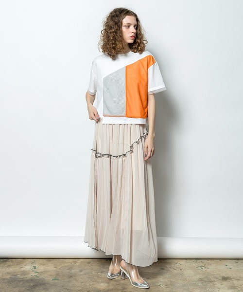 AULA AILA（アウラ アイラ） tシャツ メッシュコンビネーションTシャツ