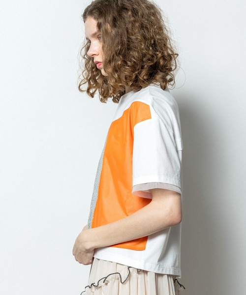 tシャツ メッシュコンビネーションTシャツ レディースの画像