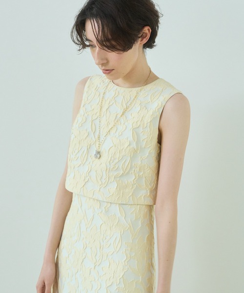 ANAYI ノースリーブ ワンピース 36 ANAYI（アナイ） ノースリーブワンピース 36 イエロー レディース