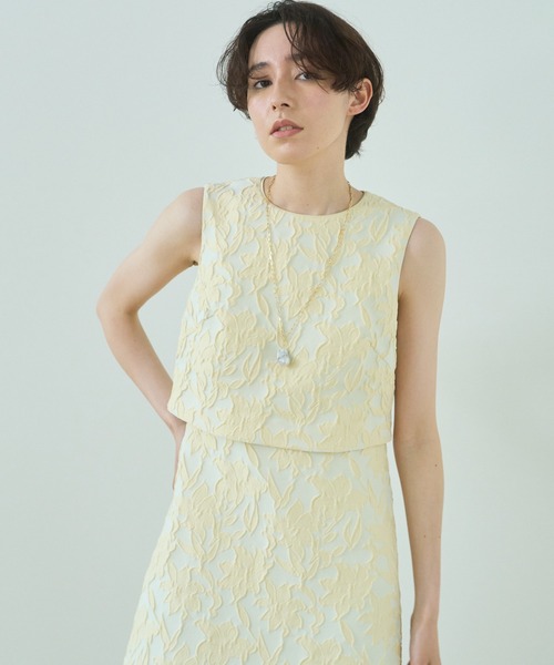 ANAYI（アナイ） ノースリーブワンピース 36 イエロー レディース