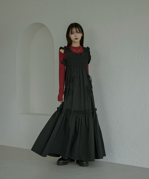 「Ezick」 キャミソールワンピース FREE ブルーグリーン レディース_画像3