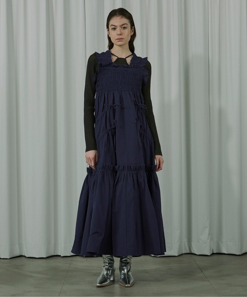 「Ezick」 キャミソールワンピース FREE ブルーグリーン レディース_画像4