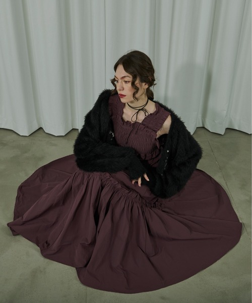 「Ezick」 キャミソールワンピース FREE ブルーグリーン レディース_画像7