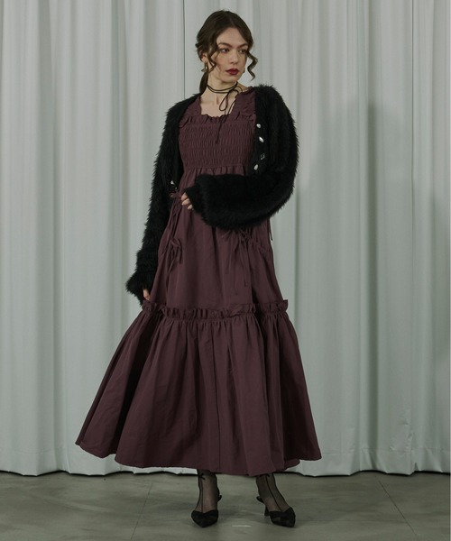 「Ezick」 キャミソールワンピース FREE ブルーグリーン レディース_画像9