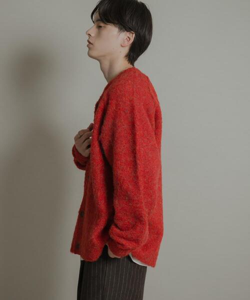 URBAN RESEARCH ROSSO - ROSSO  ブークレカーディガン SENSE OF PLACE by URBAN RESEARCH カーディガン ブークレVネック