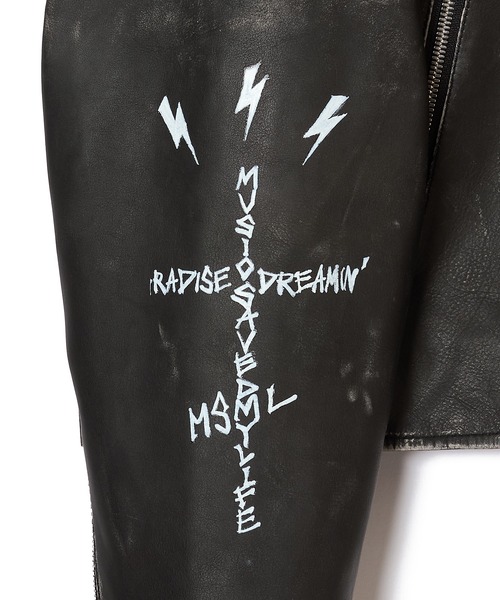 革ジャン ライダース GRAPHIC RIDERS JACKET / COW LEATHER メンズの画像
