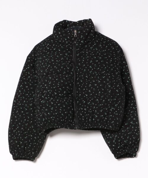 おしゃれスタ コート アウター 小花柄中綿ジャケット レディース