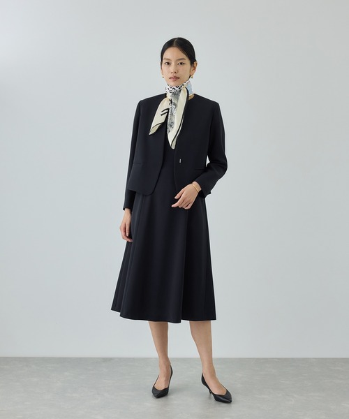 ROPE'（ロペ） ジャケット ノーカラージャケット トリアセダブルクロス