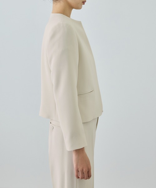 ROPE'（ロペ） ジャケット ノーカラージャケット トリアセダブルクロス