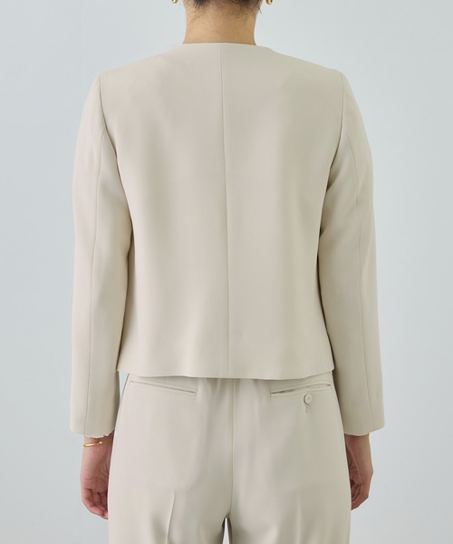 ROPE'（ロペ） ジャケット ノーカラージャケット トリアセダブルクロス