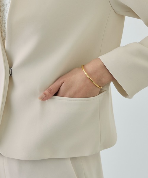 ROPE'（ロペ） ジャケット ノーカラージャケット トリアセダブルクロス