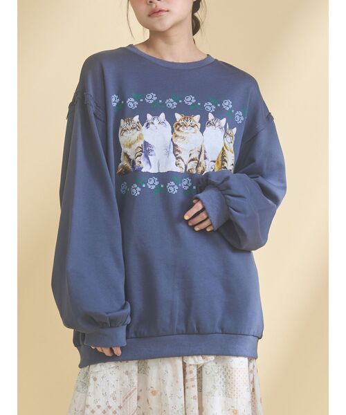 merry jenny ♡スウェット merry jenny（メリージェニー） トレーナー スウェット blooming cat