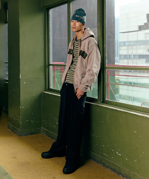 WOKE EDGE（ウォークエッジ） パーカー Faded Embroidery Zip Up