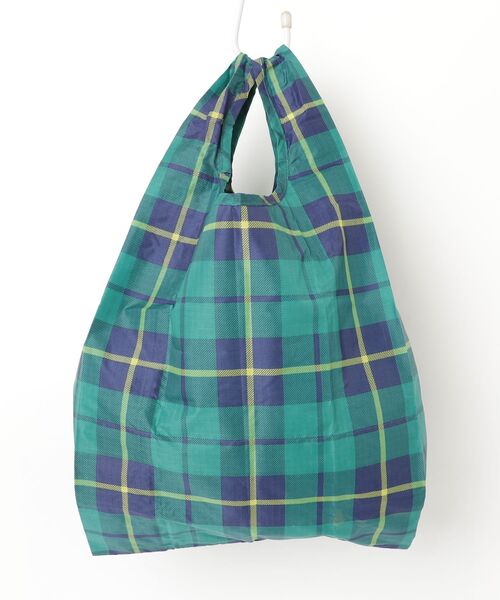 「BAGGU」 チェック柄ハンドバッグ - グリーン レディース_画像2