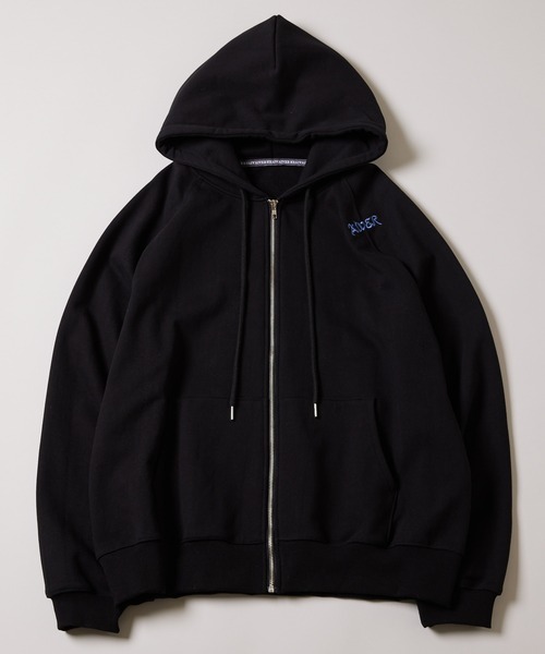 「AIVER」 ジップアップパーカー MEDIUM ブラック×シルバー メンズ_画像2