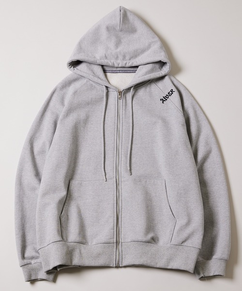 「AIVER」 ジップアップパーカー MEDIUM ブラック×シルバー メンズ_画像4