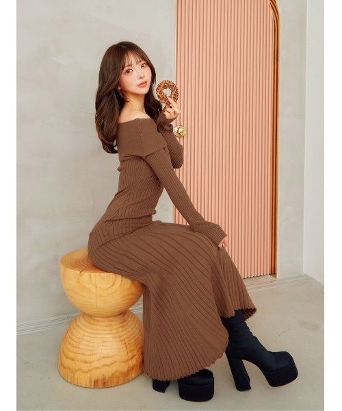 【新品未使用】ダーリッチ ニットワンピース Darich（ダーリッチ） ニットワンピース FREE ブラウン レディース