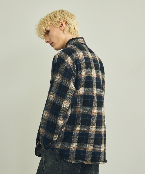 「Shoowtime」 長袖ネルシャツ X-LARGE グリーン メンズ_画像6