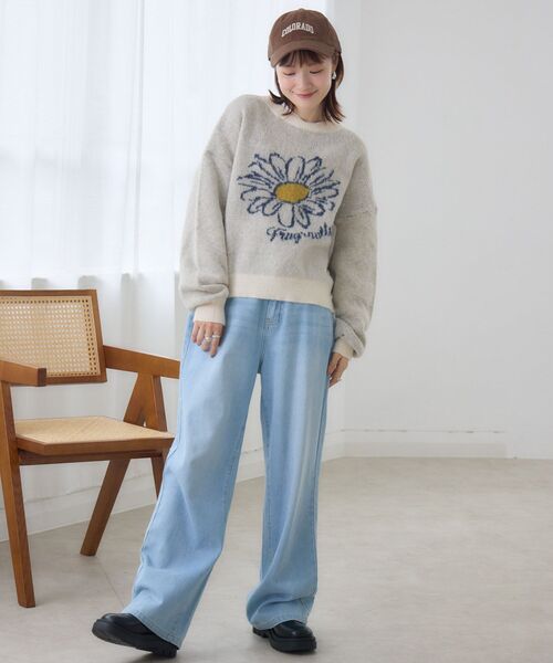 「RETRO GIRL」 長袖ニット FREE ダークブルー レディース_画像6