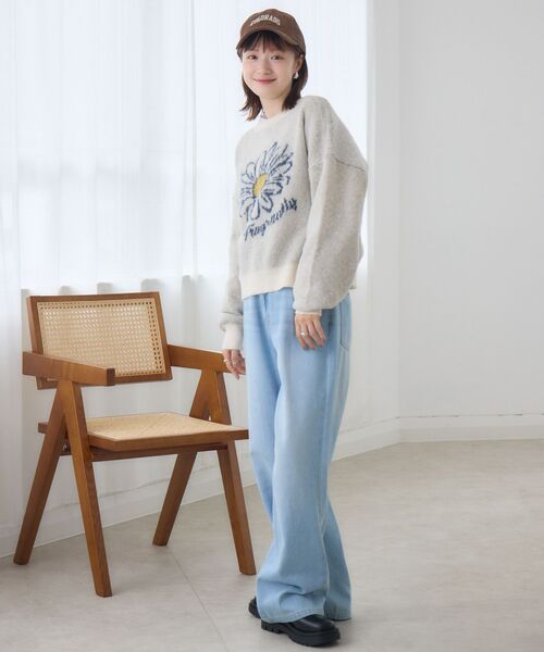 「RETRO GIRL」 長袖ニット FREE ダークブルー レディース_画像7