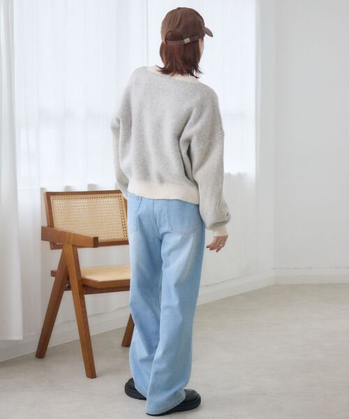 「RETRO GIRL」 長袖ニット FREE ダークブルー レディース_画像8