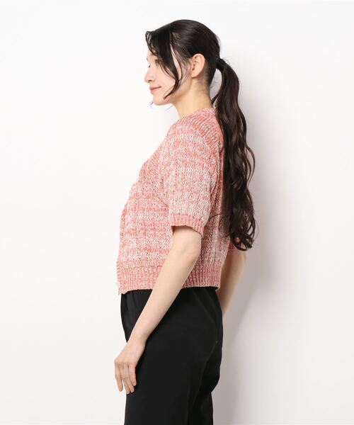 「Q」 ニットカーディガン MEDIUM オレンジ レディース_画像2