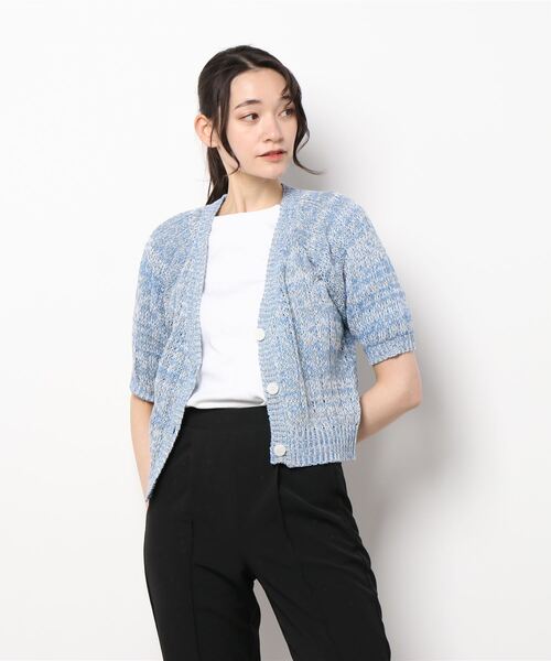 「Q」 ニットカーディガン MEDIUM オレンジ レディース_画像5