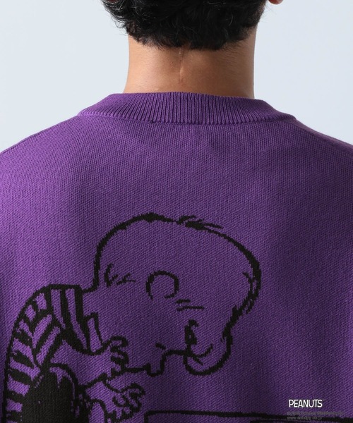 「PEANUTS」 長袖ニット MEDIUM グリーン メンズ_画像9