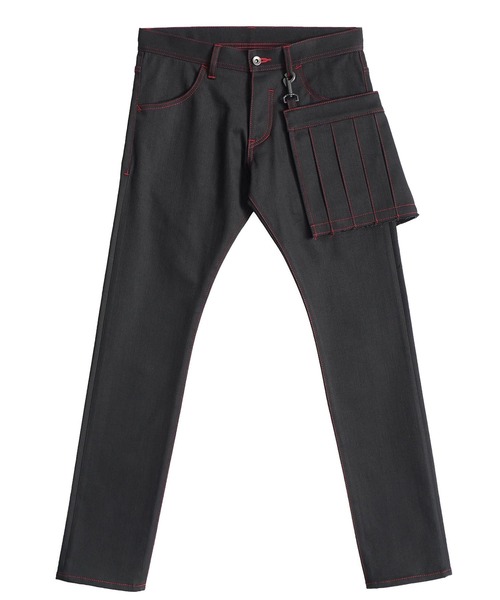 「SHAREEF」 スキニーパンツ 3 ブラック メンズの画像4