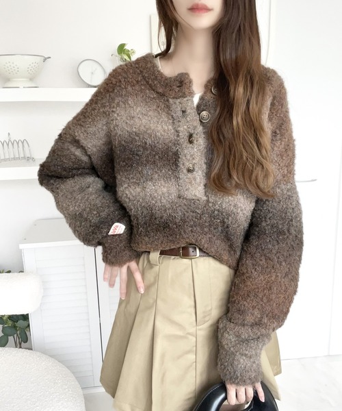 「Java」 長袖ニット MEDIUM ブルー レディース_画像7