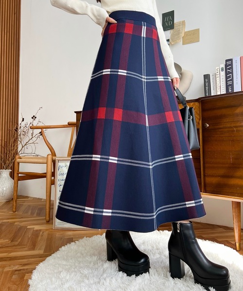 「moment+」 ニットスカート L ブラック レディース_画像2