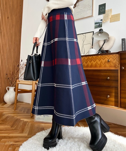 「moment+」 ニットスカート L ブラック レディース_画像3