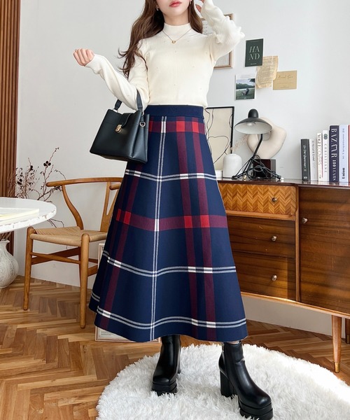 「moment+」 ニットスカート L ブラック レディース_画像6