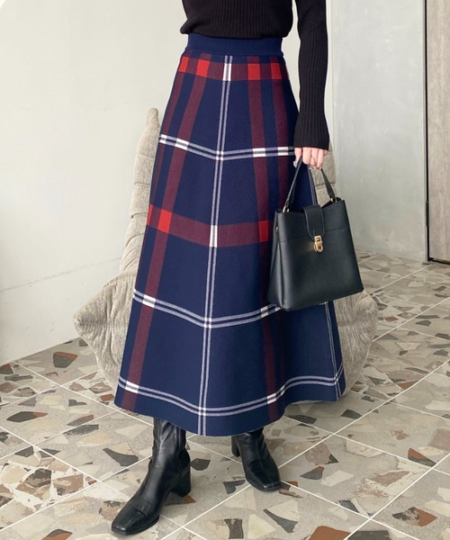 「moment+」 ニットスカート L ブラック レディース_画像9