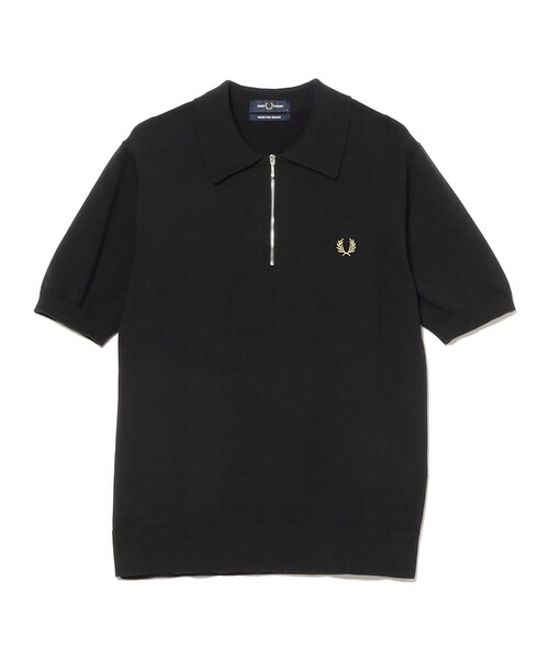 未使用　FRED PERRY フレッドペリー ポロシャツ 黒　刺繍　38 The Fred Perry Shirt - M1212(36 157：BLACK / CHAMPAGNE): | FRED