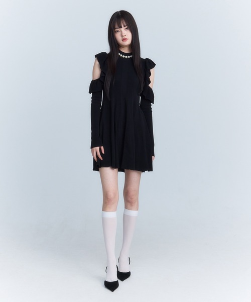 EIMY ISTOIRE ワンピース EIMY ISTOIRE（エイミーイストワール） ニットワンピース F ブラック