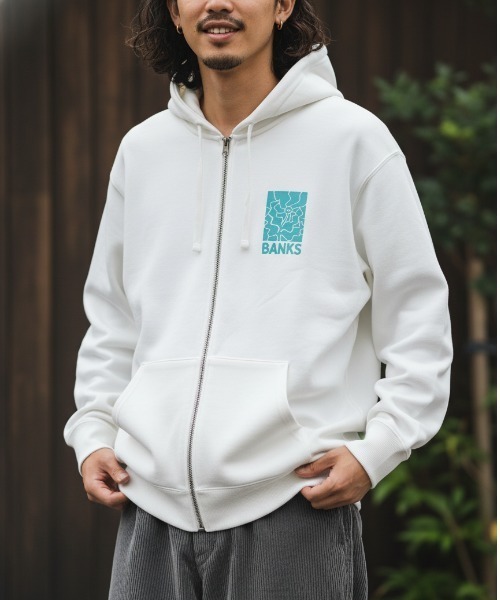 パーカー HOODIE/BANKS JOURNAL/バンクスジャーナル バッグプリント ロゴプリント ジップパーカー メンズ レディース