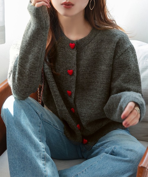 「KOBE LETTUCE」 ニットカーディガン M グレー レディース_画像2