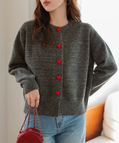 「KOBE LETTUCE」 ニットカーディガン M グレー レディース_画像3