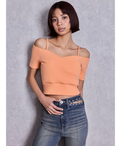 トップス 29 GYDA（ジェイダ） tシャツ ハーフスリーブカシュクールオフショル