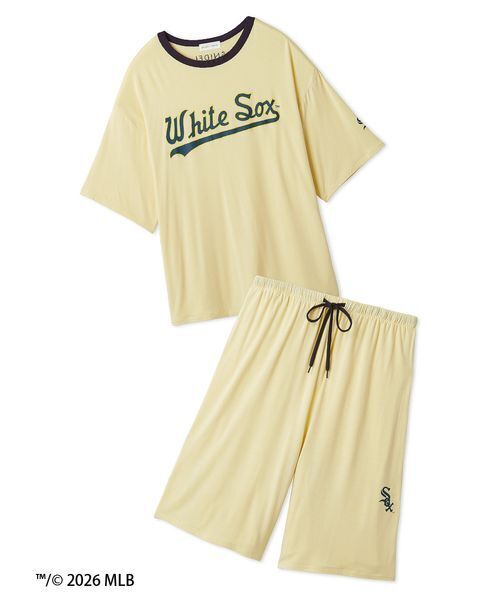 SNIDEL  イエロー ルームウェア　MLB コラボ SNIDEL HOME パジャマ 「メンズ」「MLB」Tシャツセットアップ メンズ